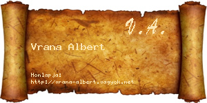 Vrana Albert névjegykártya