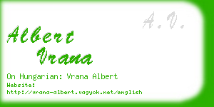 albert vrana business card